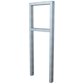 Lean-on hoop made of steel tube | Square tube, 60 x 40 mm | with cross bar | total width: 450 mm | hot-dip galvanized